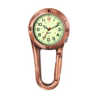 Avaner Taschenuhr mit Karabiner Karabineruhr Rucksack Schnalle Uhr mit Leuchtzeiger Notfall Kleine Taschenlampe Unisex FOB Analog Quarzwerk Uhr für Klettern Sport Outdoor Aktivitäten, Bronze