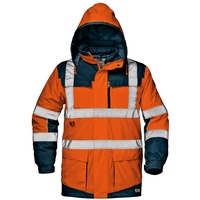 SIR SAFETY SYSTEM Jacke Regimental Split MC4116HCL - 4 in 1 Warnschutzjacke - Größe L - Orange/Blau - atmungsaktiv und wasserfest - 100% Polyester