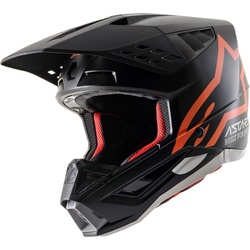 Alpinestars S-M5 Compass, casque à croix - Mat Noir/Orange Néon - XS