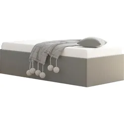 Polsterbett "Amrum", grau, B:105cm L:205cm, Bezug Glanzvelours, 100% Polyester, Polsterung 100% Polyester, Gestell Holzwerkstoff, WESTFALIA SCHLAFKOMFORT, Betten, in Samtvelours ohne Kopfteil, mit und ohne Bettkasten erhältlich