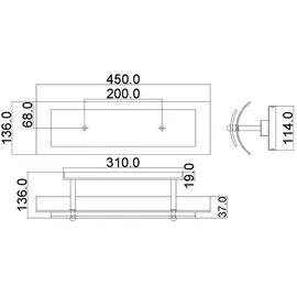 Elstead Lighting Wandlampe Wandleuchte - chrom 2 flammig B 45 cm