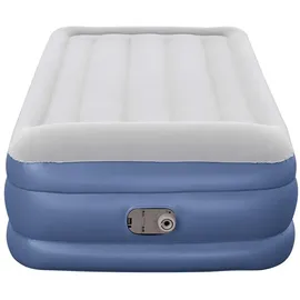 BESTWAY Tritech Twin Reinforced Einzel-luftbett Mit Eingebauter Pumpe - Grey / Black - 191 x 97 x 46 cm