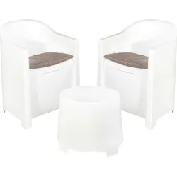Sitzgruppe Gartenmöbel Gartensessel Gartentisch 3tlg Kunststoff Modern Gartenset Garten