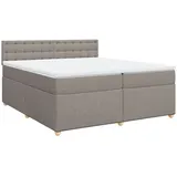 vidaXL Boxspringbett mit Matratze Taupe 200x200 cm Stoff