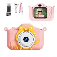 Kinder-Digitalkamera mit Dual-48-MP-Kameras, 1080p HD-Video, MP3-Player und Puzzle-Spielen zur Verbesserung des Lernens und der Kreativität, für Kinder im Alter von 3 bis 12 Jahren (Rosa, 32 G)