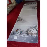 Weihnachts- Tischläufer cremig Kinder mit Schneemann Größe: 40 x 140 cm NEU T132