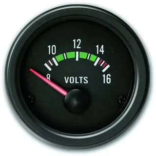 JOM Car Parts & Car Parts GmbH Zusatzinstrument, Youngtimer, Volt, schwarz, Ø52mm