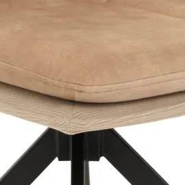 Mendler Esszimmerstuhl HWC-M68 Stoff beige 6er Set
