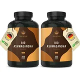 Bio Ashwagandha - 2x360 Kapseln (BIG PACK), Hochdosiert 2600mg/Tag, TRUE NATURE®