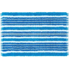Homescapes Badematte Blau/Schwarz/Weiß Gestreift 40 x 60 cm