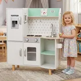 BABY VIVO Kinderküche Spielküche aus Holz - Gustavo in Weiß