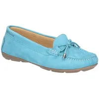 Hush Puppies Damen Leder-Mokassin Maggie mit dekorativer Schleife FS6137 (41 EU) (Himmelblau) - Himmelblau - 41