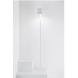 Zafferano Zafferano, Poldina Pro Akku LED Stehleuchte mit Touch Control, Geeignet für Wohnzimmer und Außenbereich, Dimmer, 2200-3000 K, Höhenverstellbar 52-122 cm, Farbe Weiß