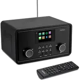 MEDION P85027 Internetradio (DAB Plus, UKW Radio, Spotify Connect, WLAN, Bluetooth, Streaming, Equalizer, Farbdisplay, USB, AUX, Wecker, Schlummerf... - Schwarz