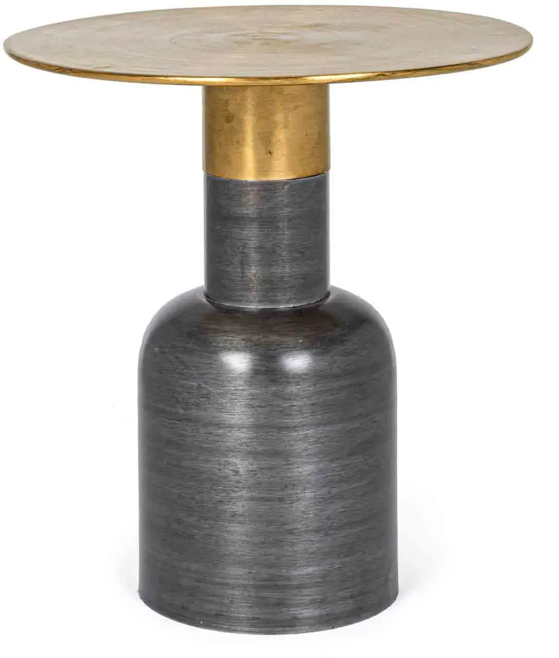 Beistelltisch Alopa aus Metall, rundes Design, moderner Stil, goldfarben, Ø 45 cm