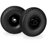 Relaxdays Sackkarrenrad Vollgummi 2er Set Schwarz