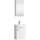 Planetmöbel Badmöbel-Set mit Spiegelschrank 45cm (Weiß)