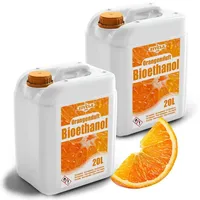 Bioethanol 96,6% 40L | Bio Alkohol Orangeduft 96,6% 2x20L | Bioethanol für Kamin, Tischkamin, Bioethanol Kamin | Bioethanol Orangeduft | Saubere V...