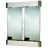 JVmoebel Zimmerbrunnen Wasser Wand Water Wall Säule Unterschrank Ragal Vitrine Wasserwände, Made in Europa silberfarben