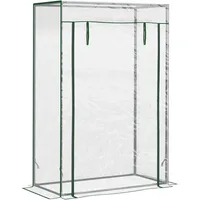 MODFU Foliengewächshaus Tomatenhaus mit aufrollbarer Tür Transparent 100x50x150 cm UV beständige Abdeckung verzinkter Stahlrahmen für Balkon Terrasse Garten