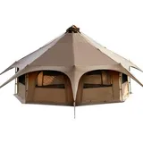 TOMOUNT Tipi Zelt Baumwolle 6-8 Personen Familienzelt Canvas Pyramiden Jurtenzelt Große Glamping Zelt für Camping, Hiking, Festival, Parties, Hochzeit, Musikfest