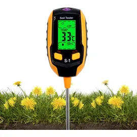 ulisem Boden-ph-messgerät, 4-in-1-digital-boden-ph-tester, Bodenfeuchtigkeits-licht-ph-temperatur-tester, Gartenwerkzeug-sets Für Die Pflanzenpflege