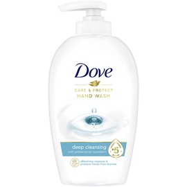 Dove Care & Protect Handseife pflegt und schützt mit antibakteriellen Inhaltsstoffen und 5 Feuchtigkeitscremes, 250 ml