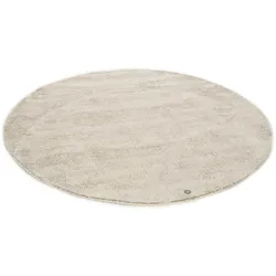 Teppich TOM TAILOR HOME "Groove" Gr. 9, beige, H:15mm Ø:140cm, Viskose, Wolle, Teppiche, modernes Design, edles Farbspiel, ideal im Wohnzimmer & Schlafzimmer