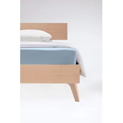 Spannbettlaken FLEURESSE "Flauschjersey", blau (blau, bleu), B:180cm L:200cm, Jersey, Obermaterial: 100% Baumwolle, Laken, aus Baumwolle, Bettlaken, Spannbetttuch, Premium Qualität