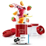 GOURMETmaxx Nutrition Mixer | Smoothie Maker mit XXL-Zubehörset | Standmixer 11-tlg. | Blender mit Rezepten, To go & Frischhaltedeckeln | Food Processor für Smoothies, Shakes & Co.