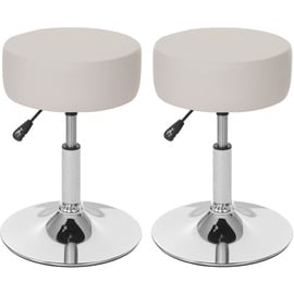 MCW 2er-Set Hocker C22 Kunstleder Creme