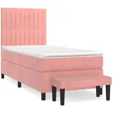 vidaXL Boxspringbett mit Matratze Rosa 100x200 cm Samt1469384