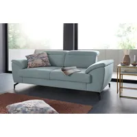 sit&more 2-Sitzer SIT & MORE "Percy", blau (aqua), B:197cm H:77cm T:112cm, Sofas, Clog, 12 cm Fußhöhe, Sitztiefenverstellung, wahlweise Kopfteilverstellung