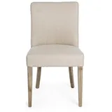 Natur24 Esszimmerstuhl 2er Set Stühle Beatriz 48 x 57 x 88 cm Eichenholz Leinen Beige Natur