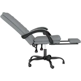 vidaXL Bürostuhl mit Liegefunktion Stoff Hellgrau