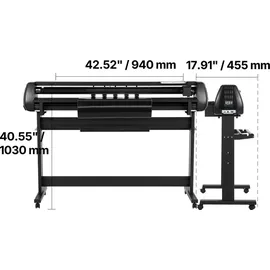 Vevor Vinylschneidemaschine mit 135 cm max. Zufuhrbreite & Doppelklingen & LED-Anzeige, einstellbares Vinyl-Schneideplotter-Set mit Aufkleberbögen & Transferfolien & Signmaster-Software