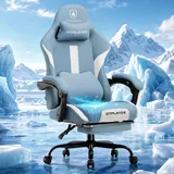 GTPLAYER Gaming Stuhl Stoff Blau