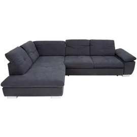 Beldomo System Ecksofa, Dunkelgrau, Metall, 5-Sitzer, Ottomane links, L-Form, cm, Goldenes M, Stoffauswahl, seitenverkehrt erhältlich, Rücken echt, Wohnzimmer, Sofas & Couches, Wohnlandschaften, Ecksofas