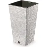 Pflanzsäule aus Kunststoff H 66 cm inkl. Innentopf - wetterfest und witterungsbeständig - Pflanzgefäß Kunststoff - Pflanzkübel für den Außenbereich - Quadratisch Ø 35 cm / H 66 cm, Farbe eco-Weiß