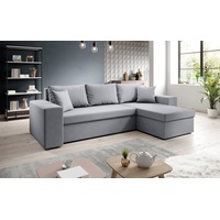 Luxusbetten24 Schlafsofa Designer Sofa Denver, mit Stauraum und Schlaffunktion grau