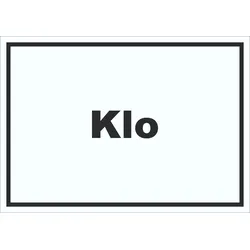 Klo Schild mit Text WC Toilette waagerecht A2 (420x594mm)