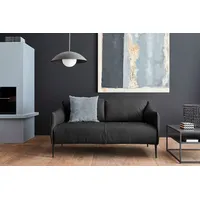 W.Schillig Couch Leder 2-Sitzer Schwarz