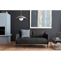 W.Schillig Couch Leder 2-Sitzer Schwarz