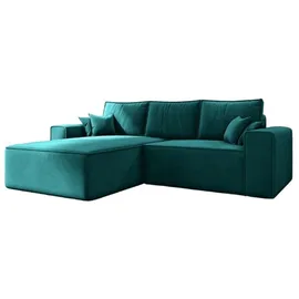 e-meubles Ecksofa mit Schlaffunktion und Bettkasten, Couch für Wohnzimmer, Schlafsofa Sofagarnitur Sofa Eckcouch L-form Wohnlandschaft mit Bettfunktion 250x... - dunkelgrün