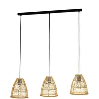 EGLO Pendelleuchte Ayesgarth schwarz natur 91 x 21 x