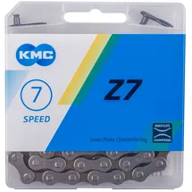 KMC Fahrradkette, Z7, 1/2" x 3/32", 114 Glieder, 7-fach, 18-21 Gang, grau-braun