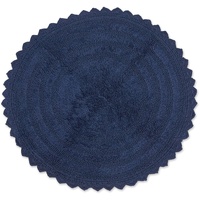 DII Crochet Collection Badematte, wendbar, rund, 69,8 cm Durchmesser, French Blue