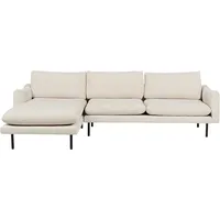Beliani Ecksofa 4-Sitzer VINTERBRO Stoff Hellbeige rechtsseitig