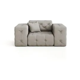 Fun Möbel Sessel Chantal Opera Velvet 121 x 78 x 96 cm Schwarz mit Zierkissen