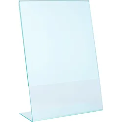 L-Aufsteller, PMMA (Acryl), transparent-grün A4, Acryl (PMMA), transparent|grün